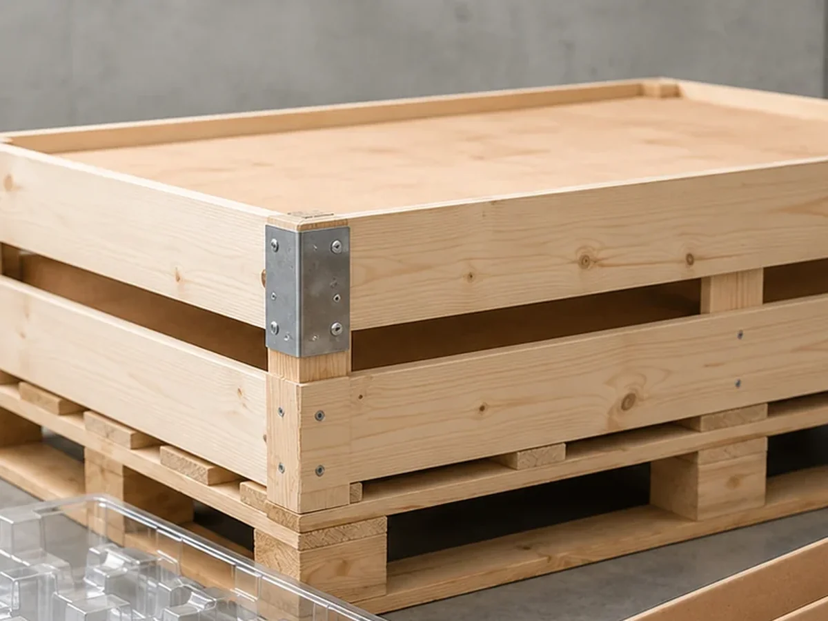 Tarima de madera para manejo y logística de carga industrial.